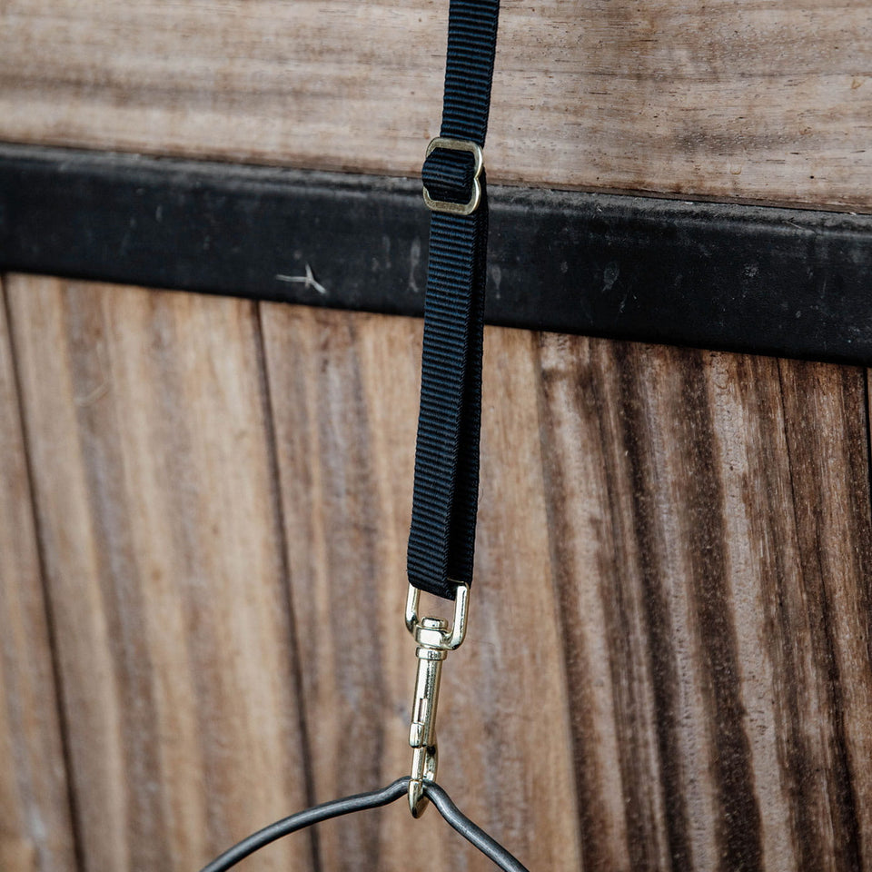 Kentucky Horsewear Long Nylon Hook and Ring - Black