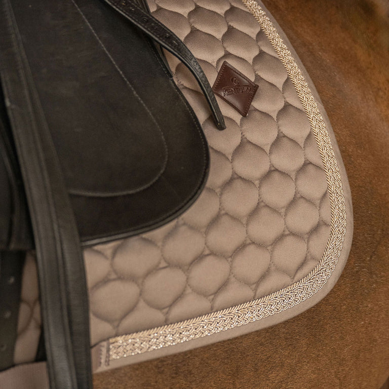 Kentucky Horsewear Classic Onion Plaited Glitter Rope Dressage Saddle Cloth - Beige