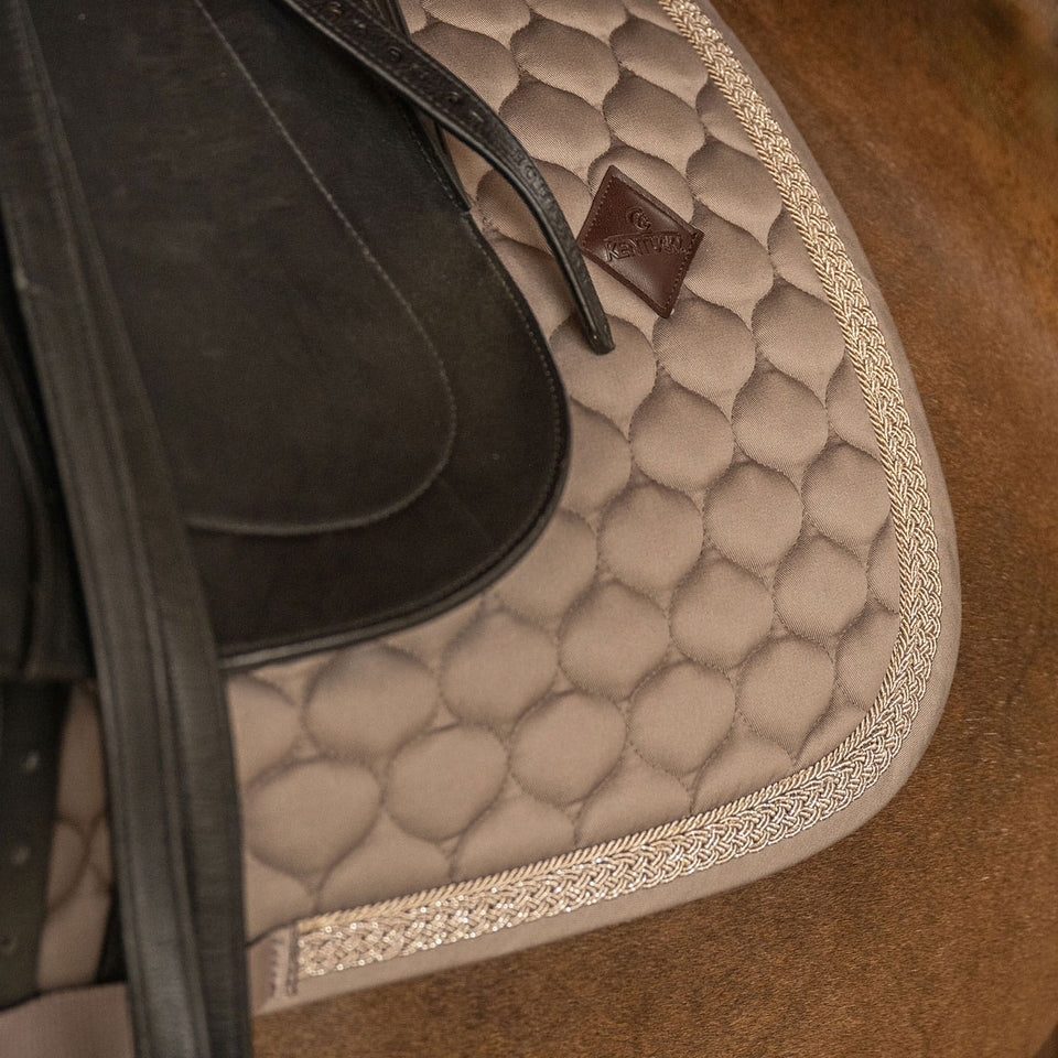 Kentucky Horsewear Classic Onion Plaited Glitter Rope Dressage Saddle Cloth - Beige