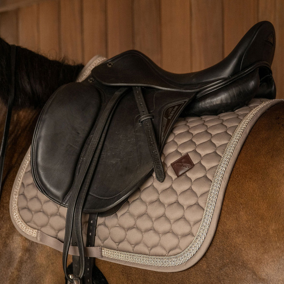 Kentucky Horsewear Classic Onion Plaited Glitter Rope Dressage Saddle Cloth - Beige
