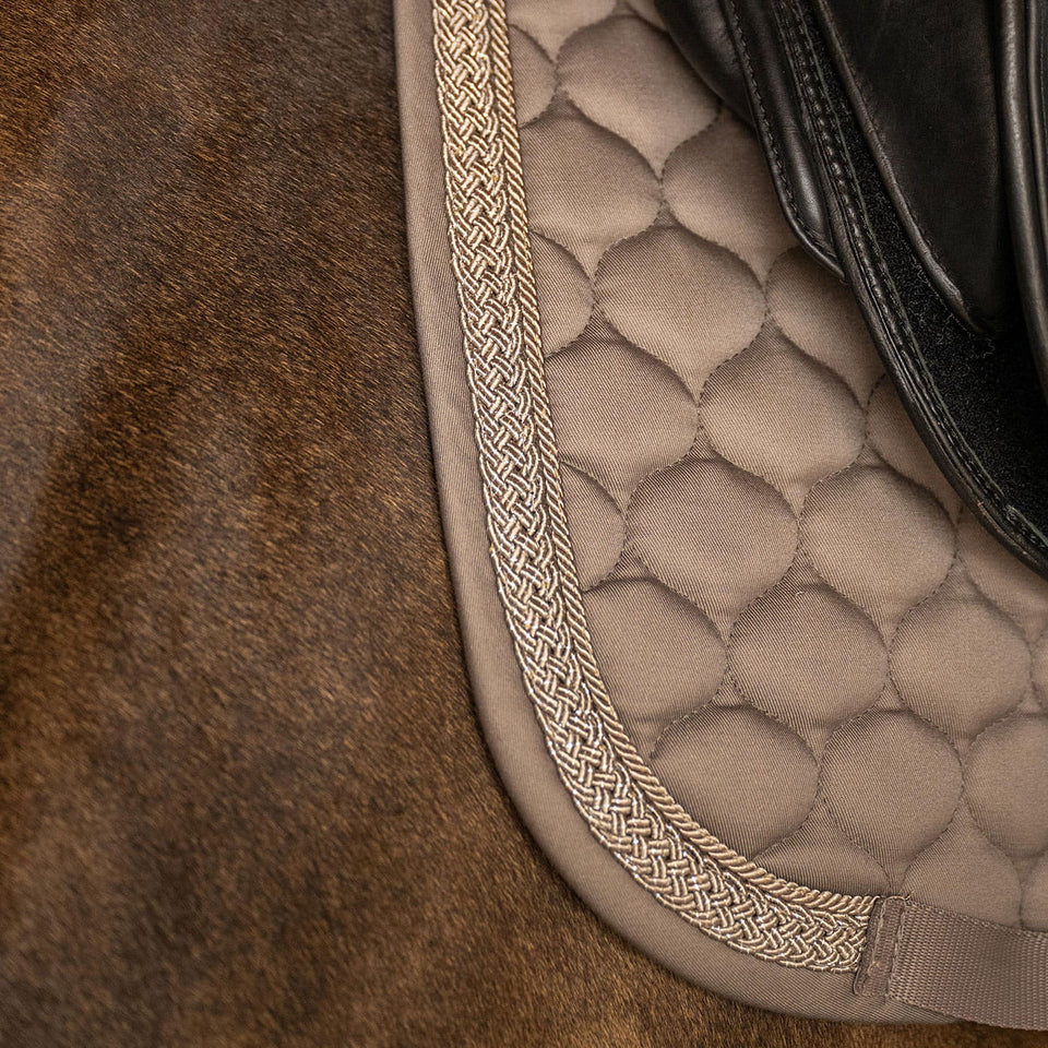 Kentucky Horsewear Classic Onion Plaited Glitter Rope Dressage Saddle Cloth - Beige