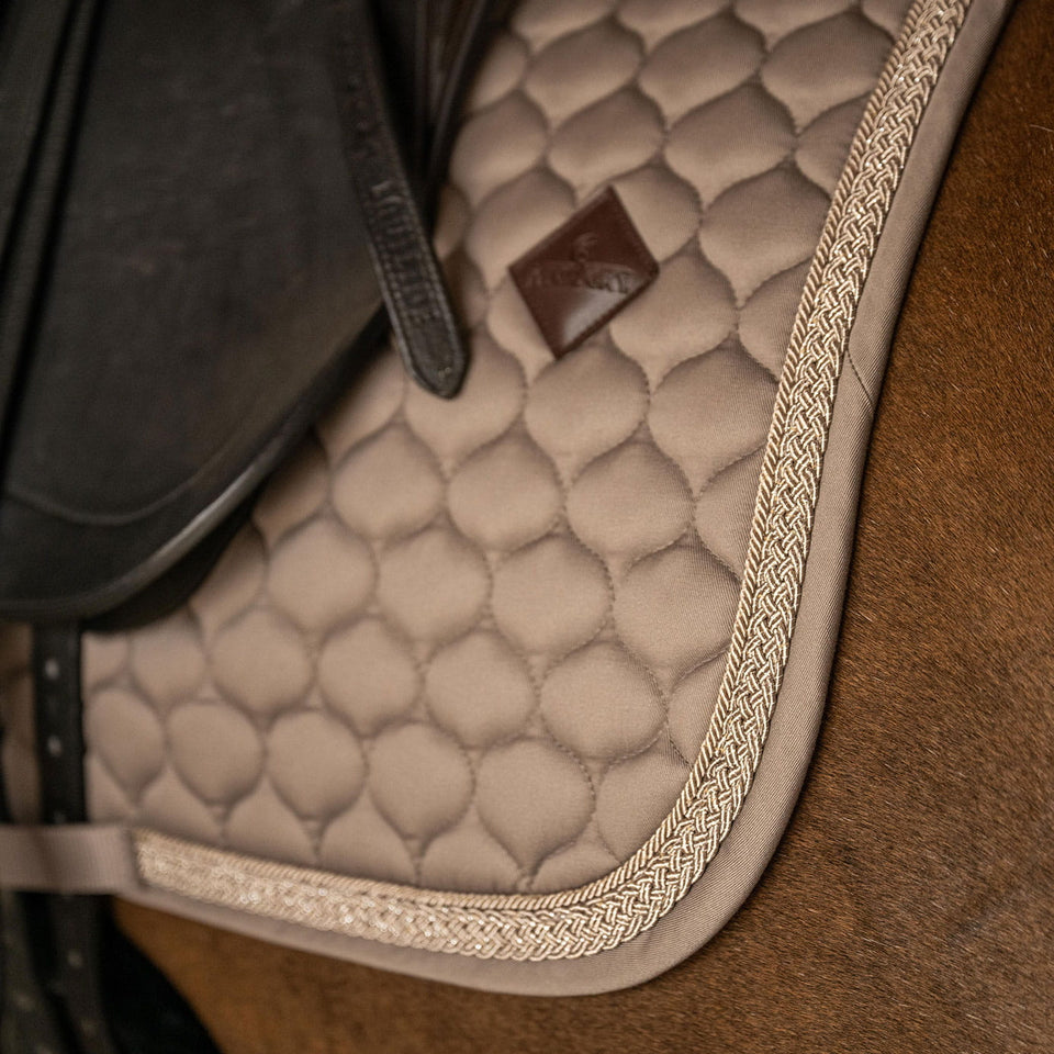 Kentucky Horsewear Classic Onion Plaited Glitter Rope Dressage Saddle Cloth - Beige