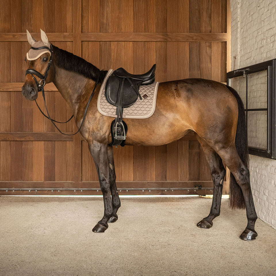 Kentucky Horsewear Classic Onion Plaited Glitter Rope Dressage Saddle Cloth - Beige
