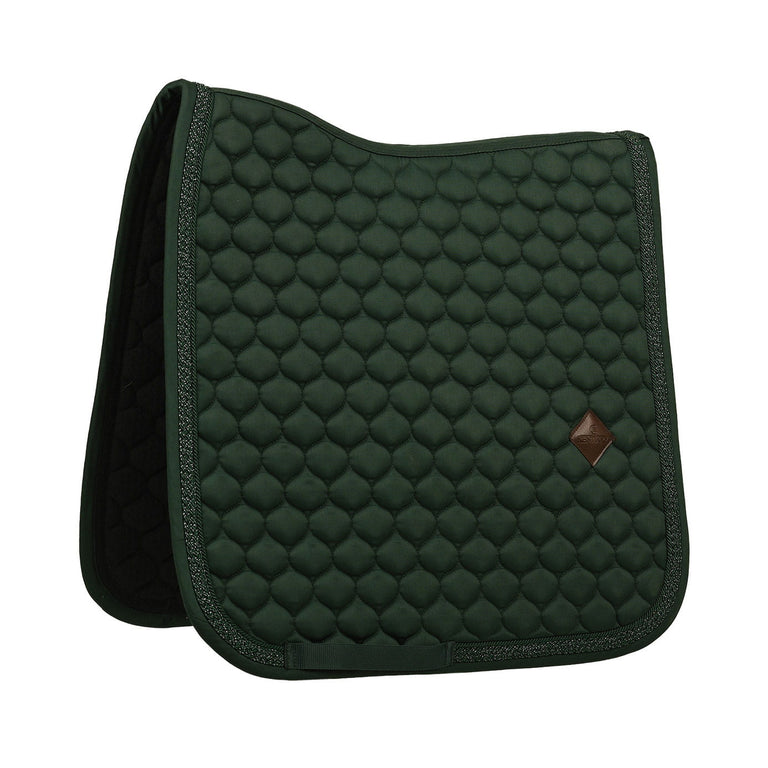 Kentucky Horsewear Classic Onion Plaited Glitter Rope Dressage Saddle Cloth - Dark Green