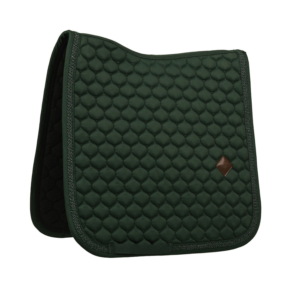 Kentucky Horsewear Classic Onion Plaited Glitter Rope Dressage Saddle Cloth - Dark Green
