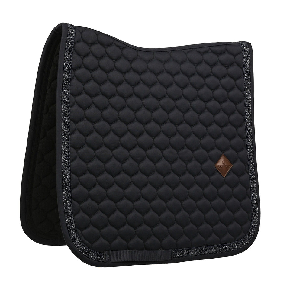 Kentucky Horsewear Classic Onion Plaited Glitter Rope Dressage Saddle Cloth - Navy