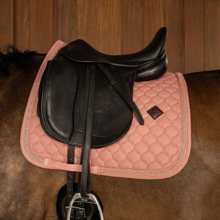 Kentucky Horsewear Classic Onion Plaited Glitter Rope Dressage Saddle Cloth - Old Rose