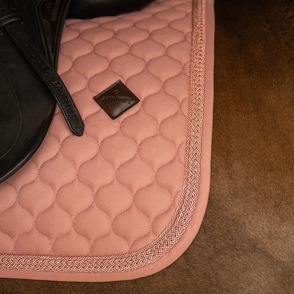 Kentucky Horsewear Classic Onion Plaited Glitter Rope Dressage Saddle Cloth - Old Rose