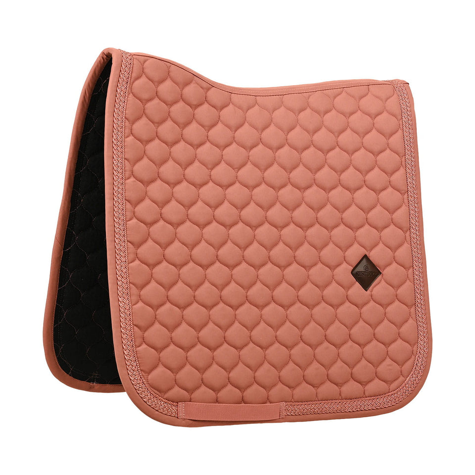 Kentucky Horsewear Classic Onion Plaited Glitter Rope Dressage Saddle Cloth - Old Rose