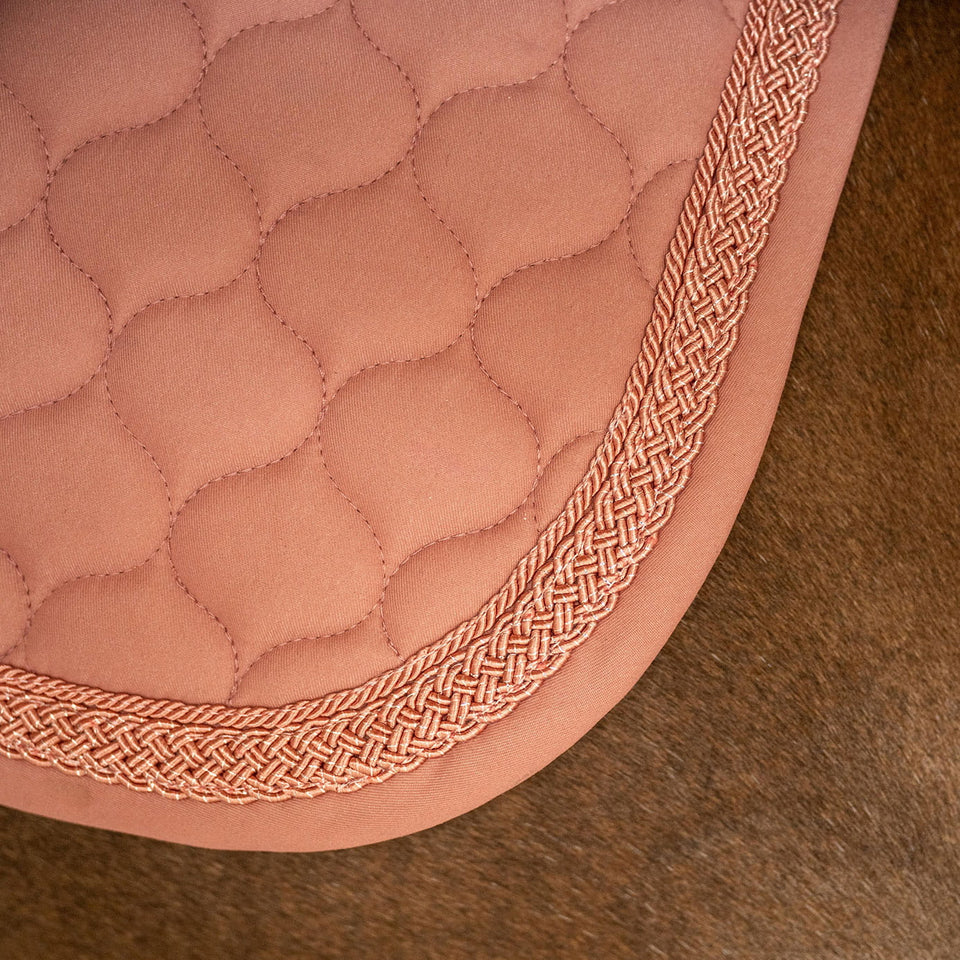 Kentucky Horsewear Classic Onion Plaited Glitter Rope Dressage Saddle Cloth - Old Rose