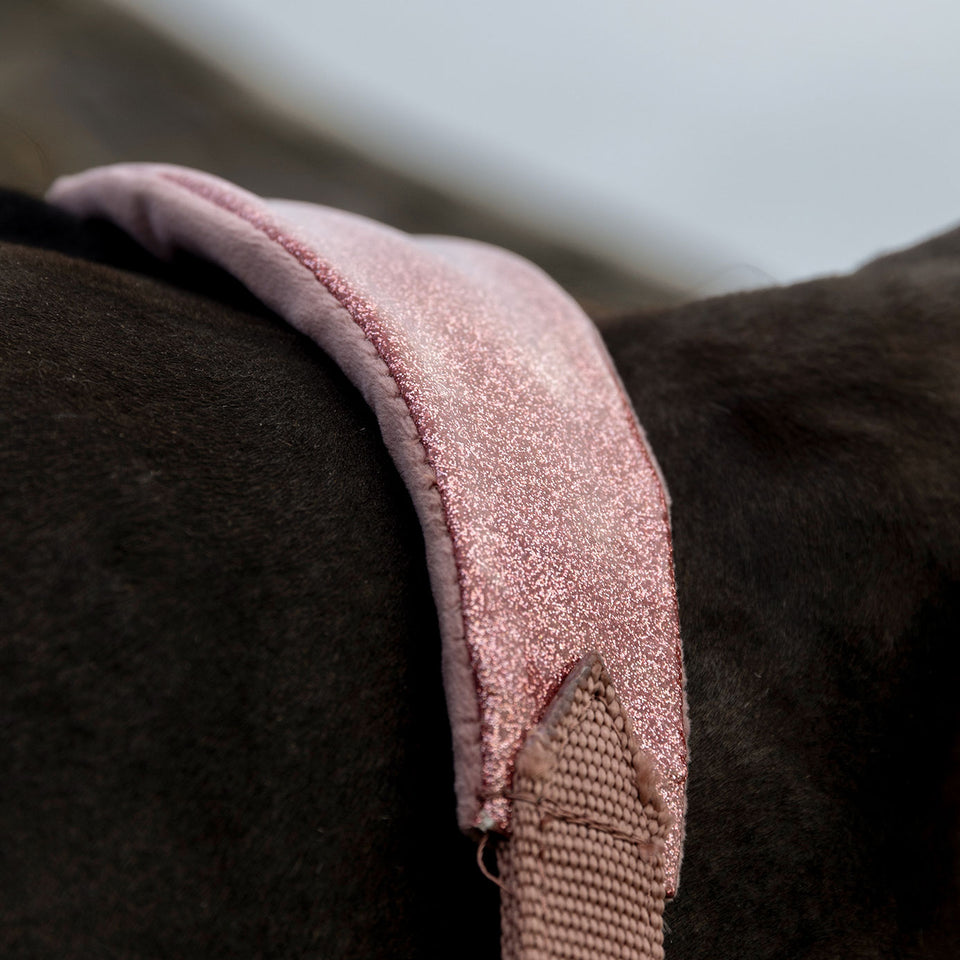 Kentucky Horsewear Velvet Headcollar Unicorn Glitter - Old Rose