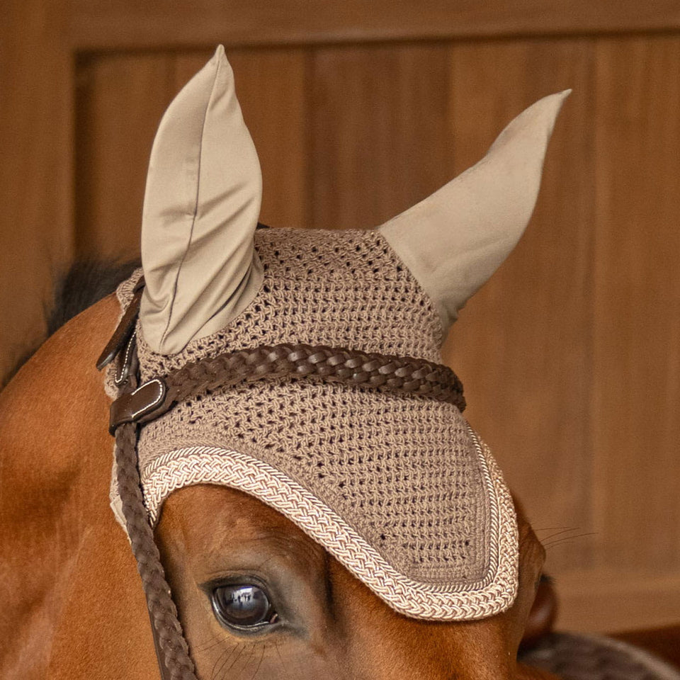 Kentucky Horsewear Wellington Plaited Glitter Rope Fly Veil - Beige