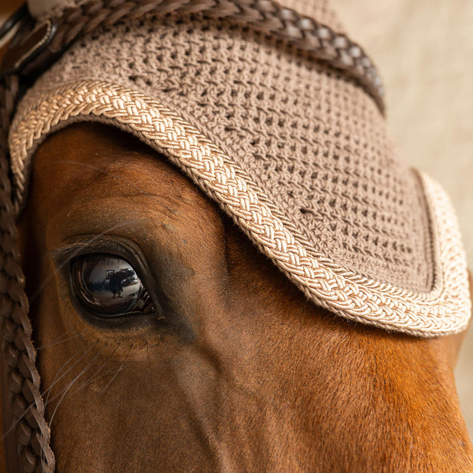 Kentucky Horsewear Wellington Plaited Glitter Rope Fly Veil - Beige