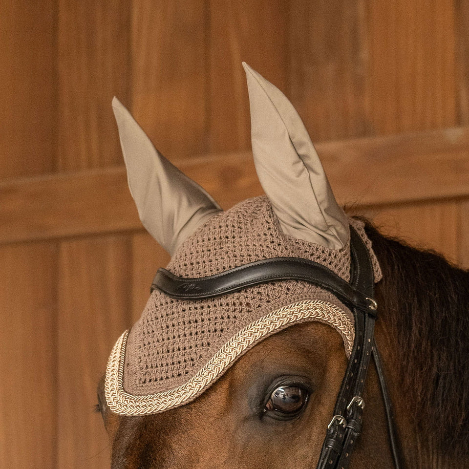 Kentucky Horsewear Wellington Plaited Glitter Rope Fly Veil - Beige