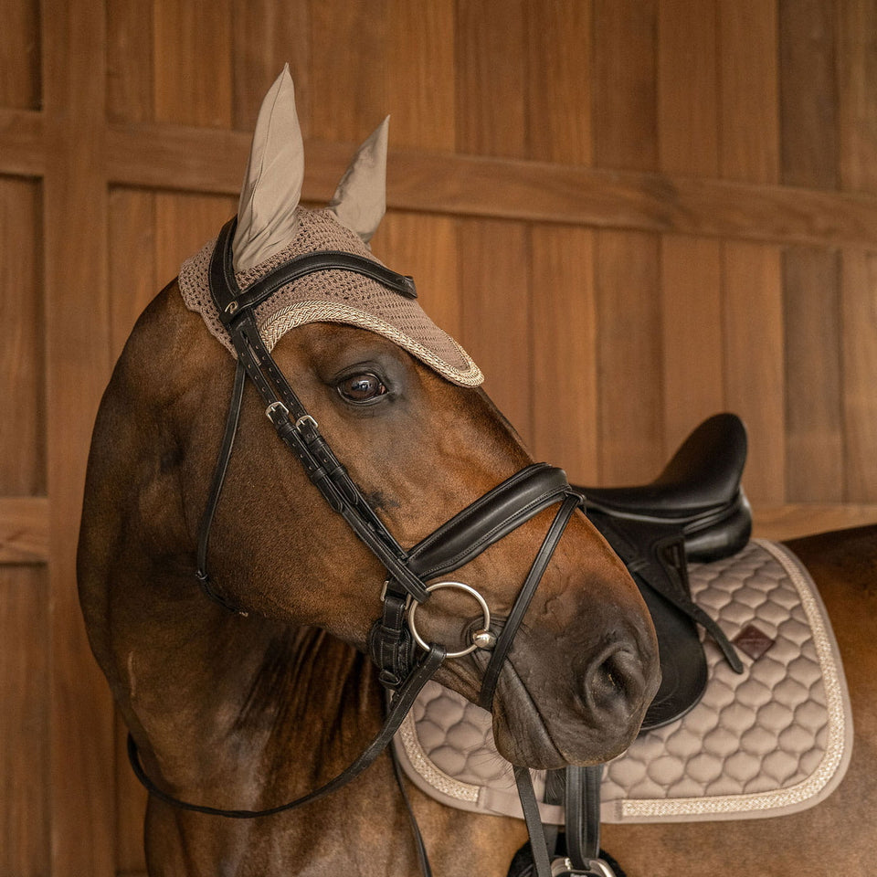 Kentucky Horsewear Wellington Plaited Glitter Rope Fly Veil - Beige