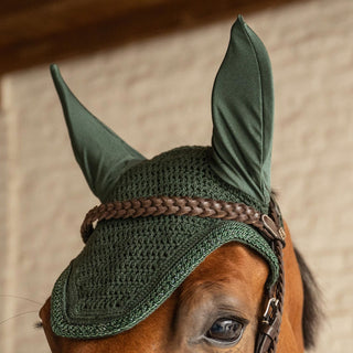 Kentucky Horsewear Wellington Plaited Glitter Rope Fly Veil - Dark Green