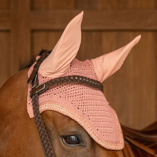 Kentucky Horsewear Wellington Plaited Glitter Rope Fly Veil - Old Rose