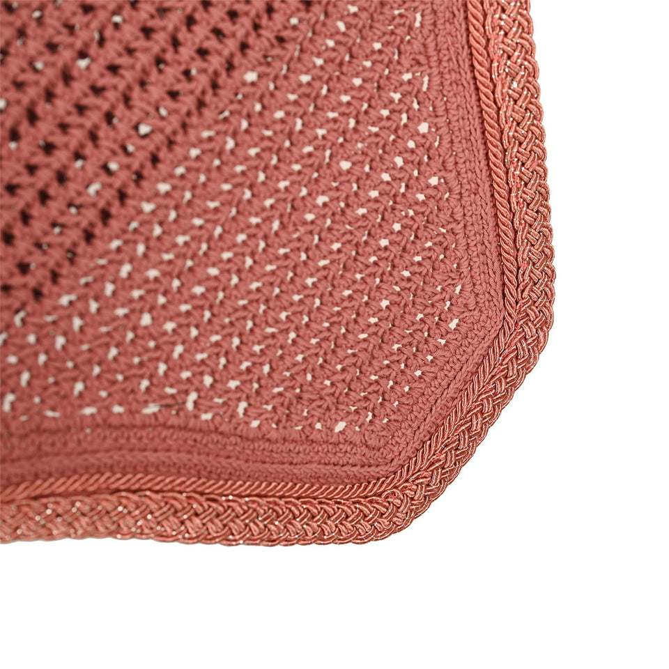 Kentucky Horsewear Wellington Plaited Glitter Rope Fly Veil - Old Rose