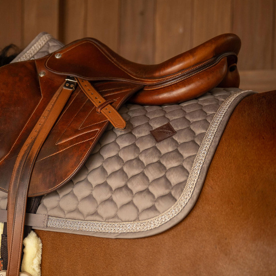 Kentucky Horsewear Classic Onion Plaited Glitter Rope Jumping Saddle Cloth - Beige