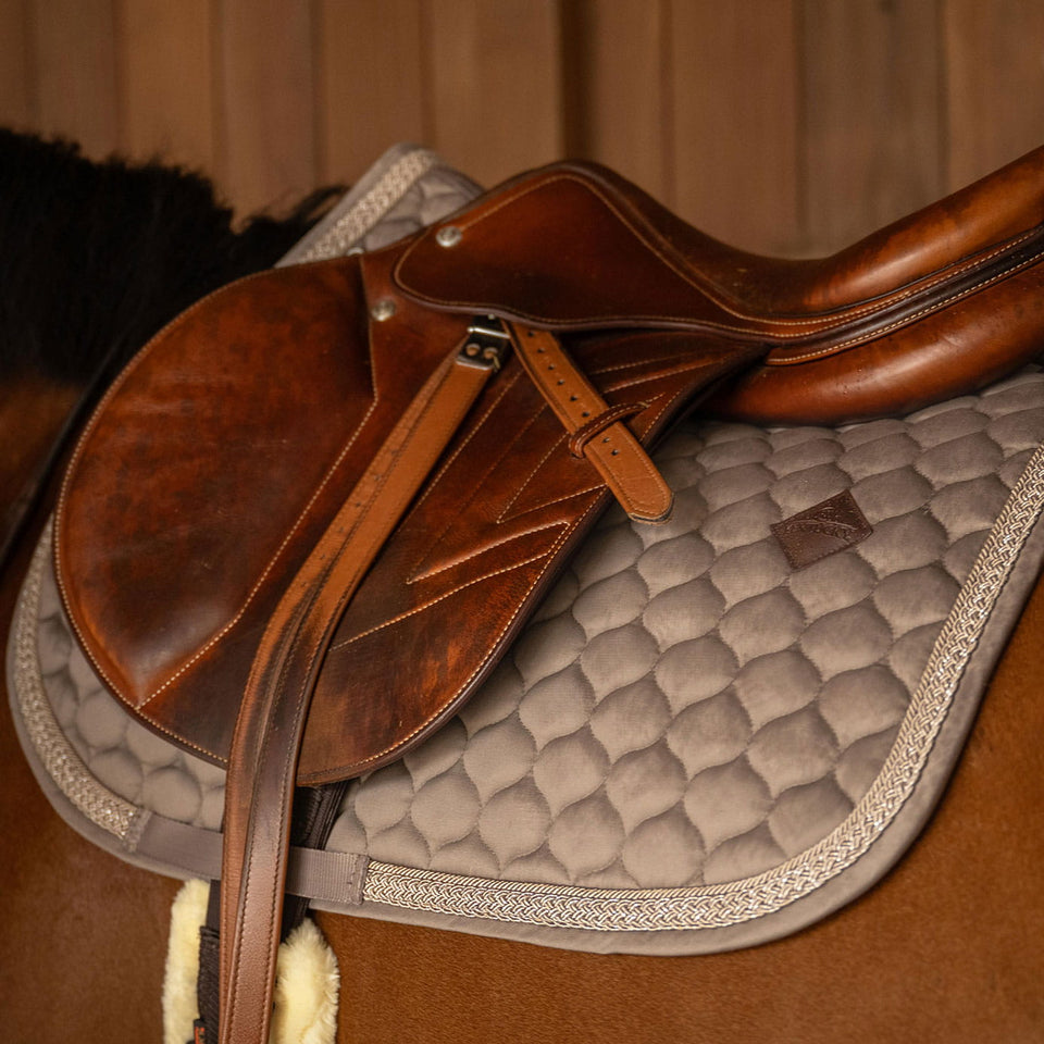 Kentucky Horsewear Classic Onion Plaited Glitter Rope Jumping Saddle Cloth - Beige
