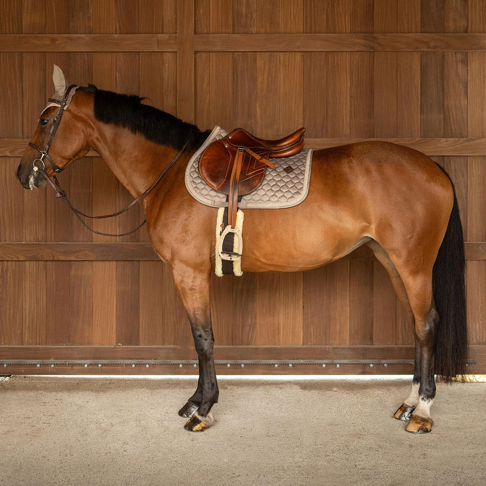 Kentucky Horsewear Classic Onion Plaited Glitter Rope Jumping Saddle Cloth - Beige