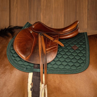 Kentucky Horsewear Classic Onion Plaited Glitter Rope Jumping Saddle Cloth - Dark Green