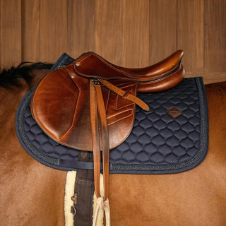 Kentucky Horsewear Classic Onion Plaited Glitter Rope Jumping Saddle Cloth - Navy