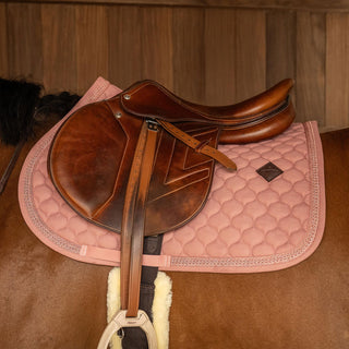 Kentucky Horsewear Classic Onion Plaited Glitter Rope Jumping Saddle Cloth - Old Rose