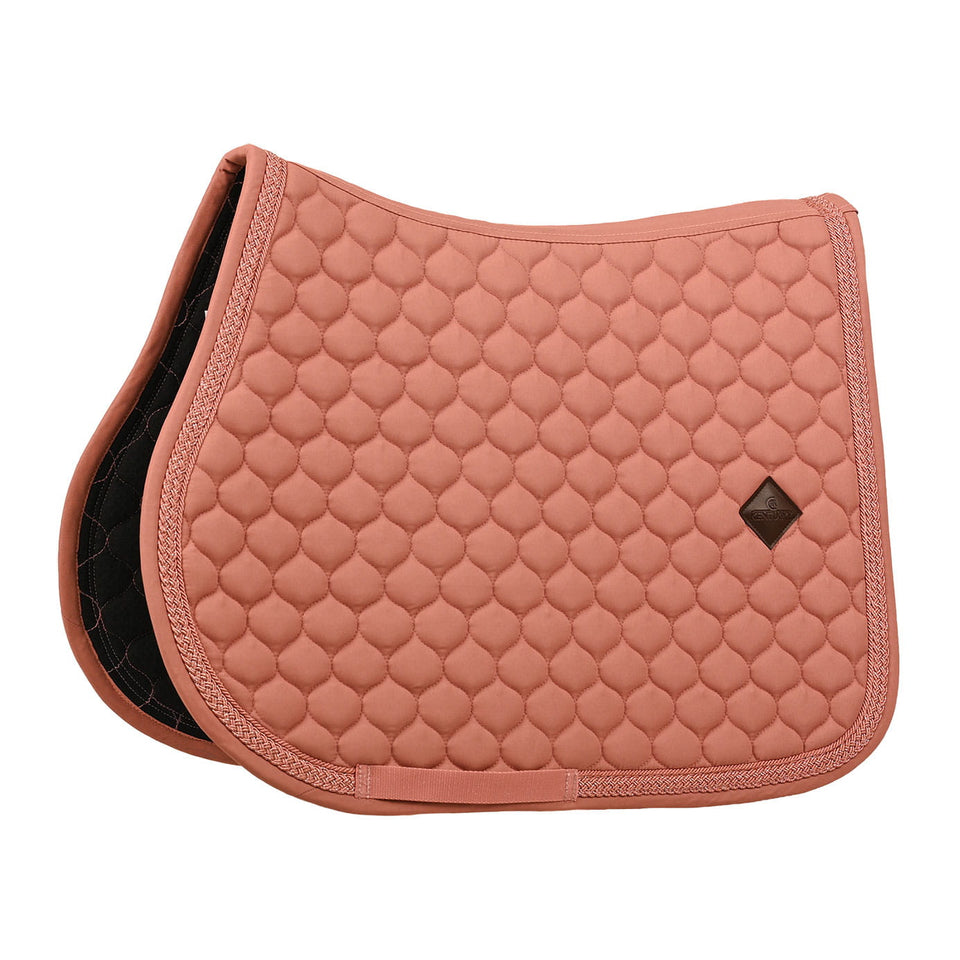 Kentucky Horsewear Classic Onion Plaited Glitter Rope Jumping Saddle Cloth - Old Rose