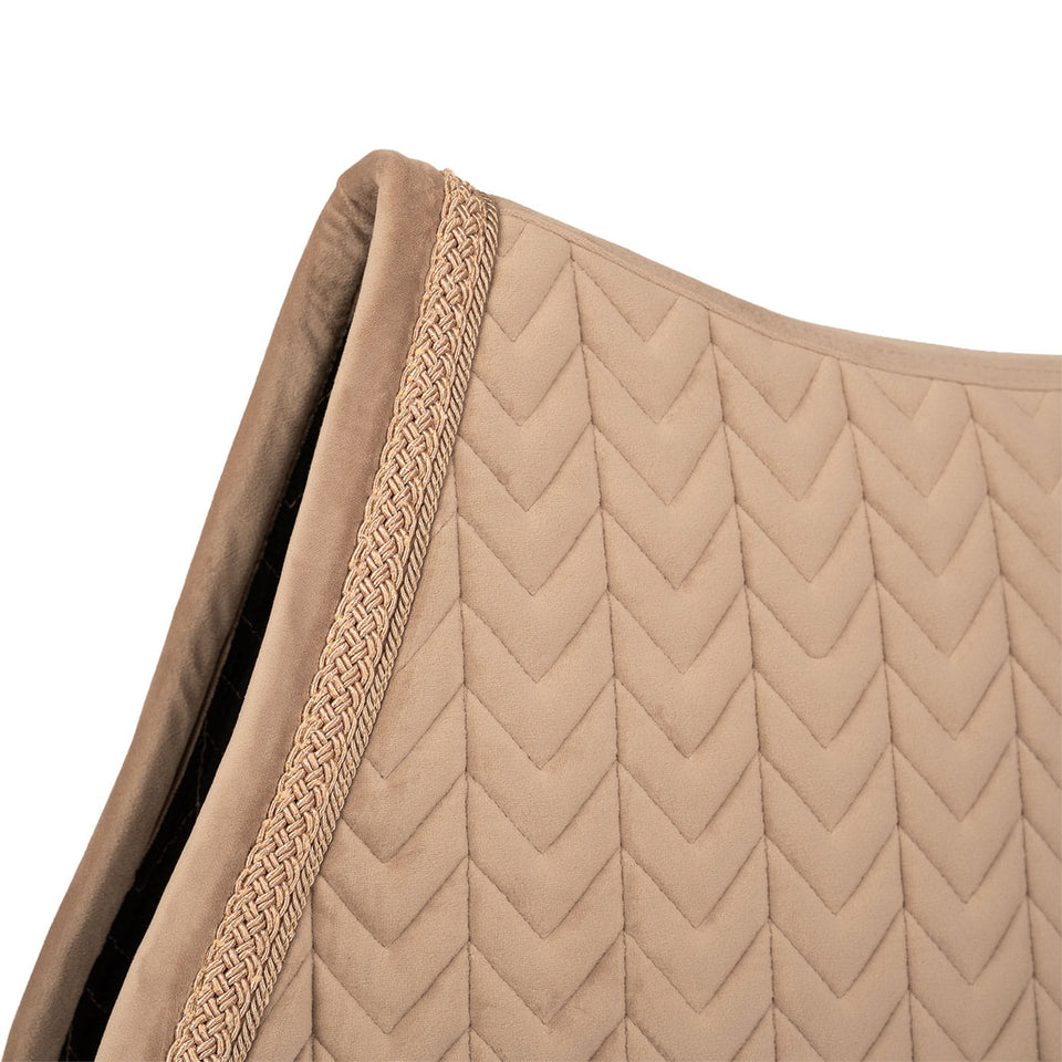 Kentucky Horsewear Velvet Fishbone Plaited Glitter Rope Jumping Saddle Cloth - Beige
