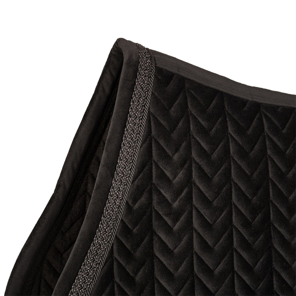 Kentucky Horsewear Velvet Fishbone Plaited Glitter Rope Jumping Saddle Cloth - Black