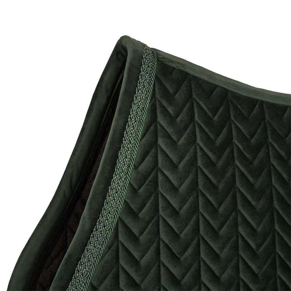 Kentucky Horsewear Velvet Fishbone Plaited Glitter Rope Jumping Saddle Cloth - Dark Green