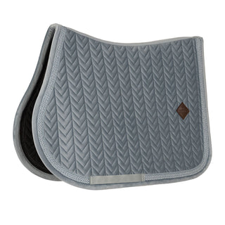 Kentucky Horsewear Velvet Fishbone Plaited Glitter Rope Jumping Saddle Cloth - Light Blue