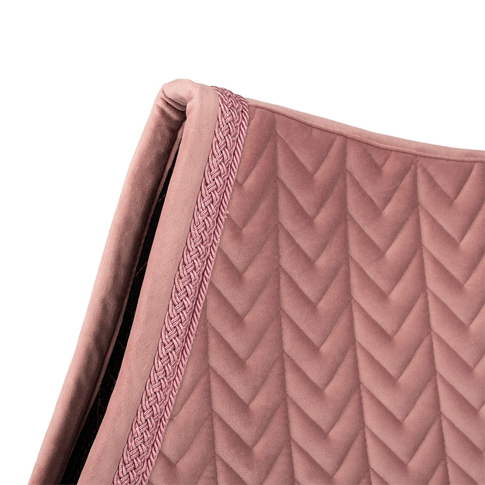 Kentucky Horsewear Velvet Fishbone Plaited Glitter Rope Jumping Saddle Cloth - Old Rose