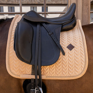 Kentucky Horsewear Velvet Mini Pearls Dressage Saddle Cloth - Beige
