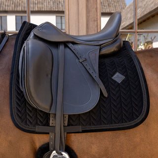 Kentucky Horsewear Velvet Mini Pearls Dressage Saddle Cloth - Black