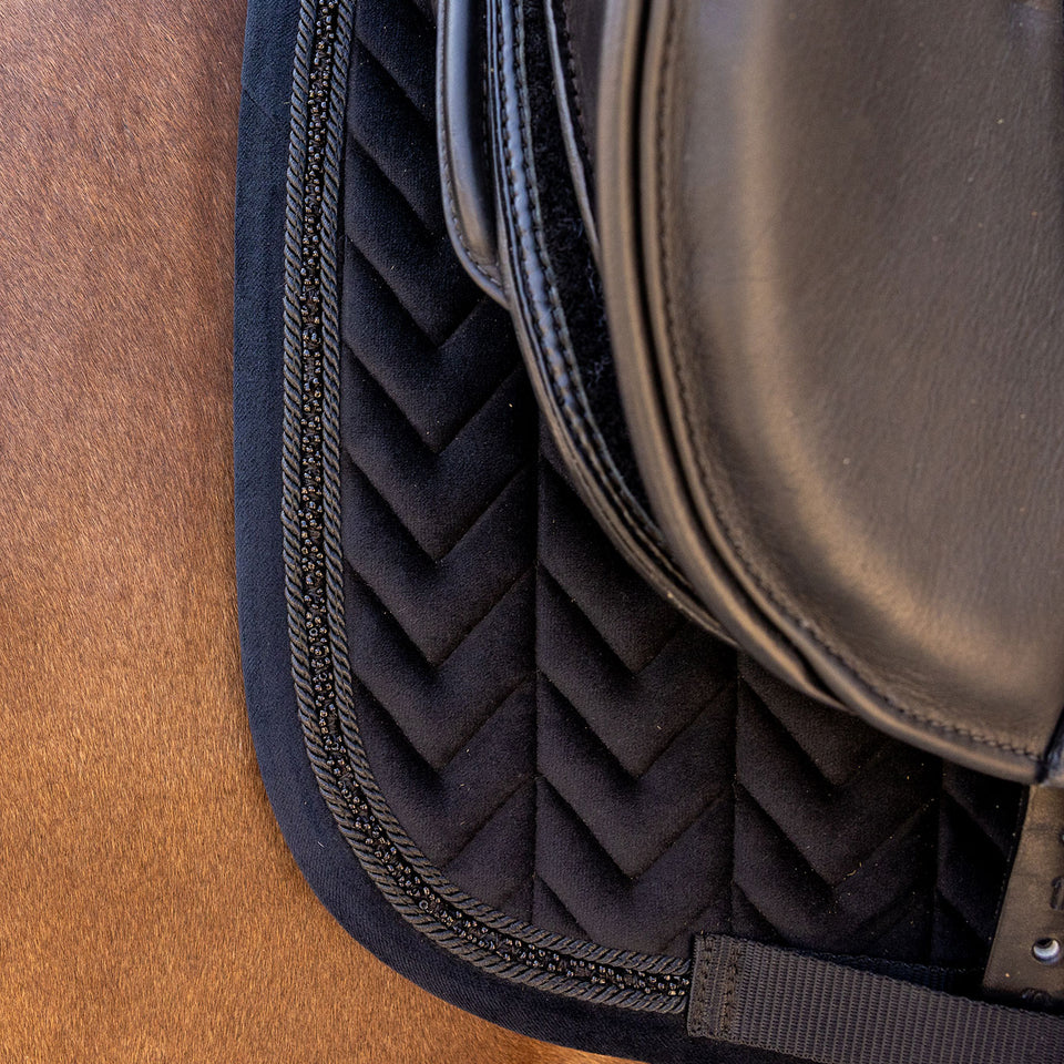 Kentucky Horsewear Velvet Mini Pearls Dressage Saddle Cloth - Black