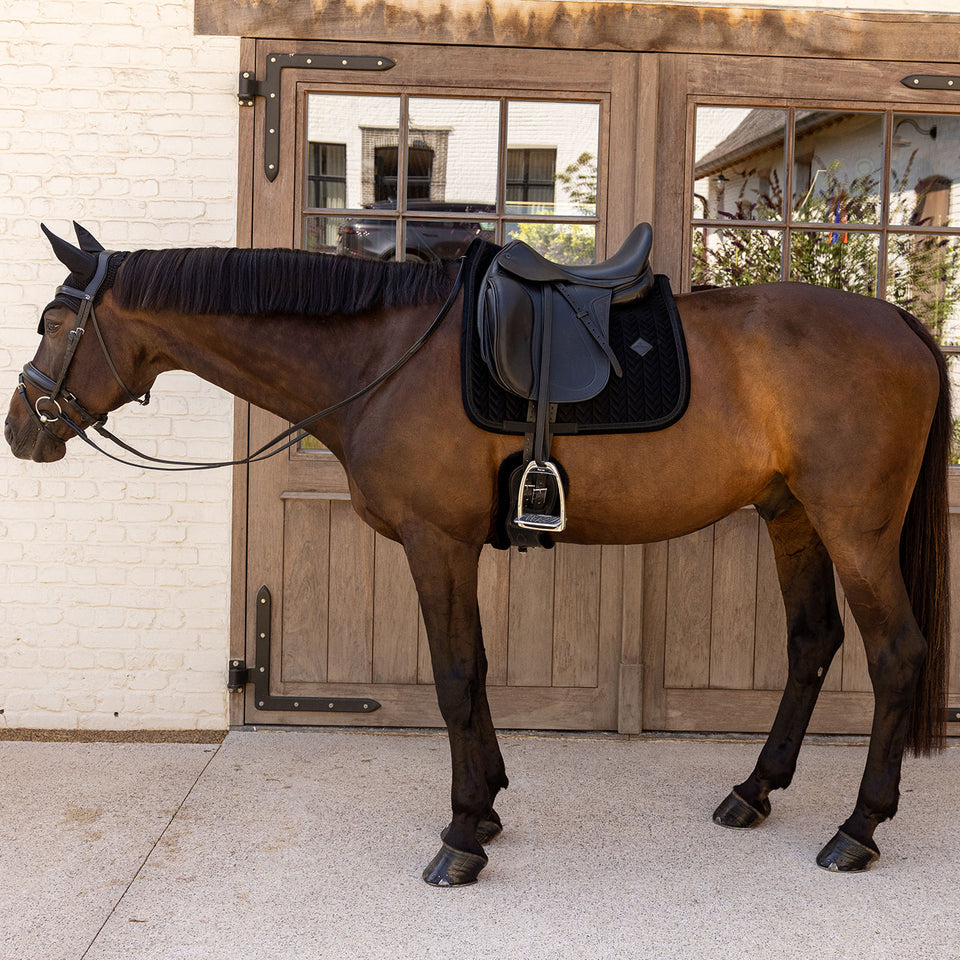 Kentucky Horsewear Velvet Mini Pearls Dressage Saddle Cloth - Black