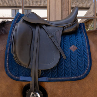 Kentucky Horsewear Velvet Mini Pearls Dressage Saddle Cloth - Navy