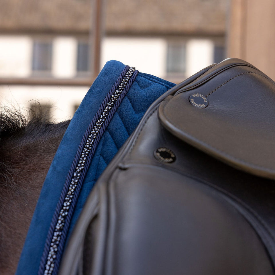Kentucky Horsewear Velvet Mini Pearls Dressage Saddle Cloth - Navy