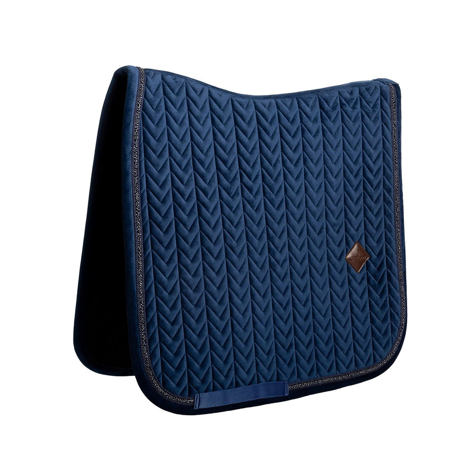 Kentucky Horsewear Velvet Mini Pearls Dressage Saddle Cloth - Navy