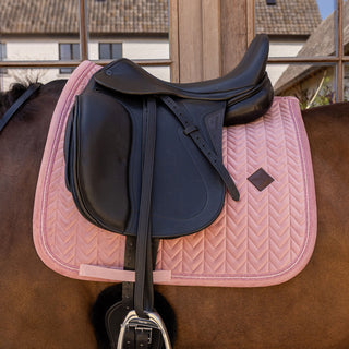Kentucky Horsewear Velvet Mini Pearls Dressage Saddle Cloth - Old Rose