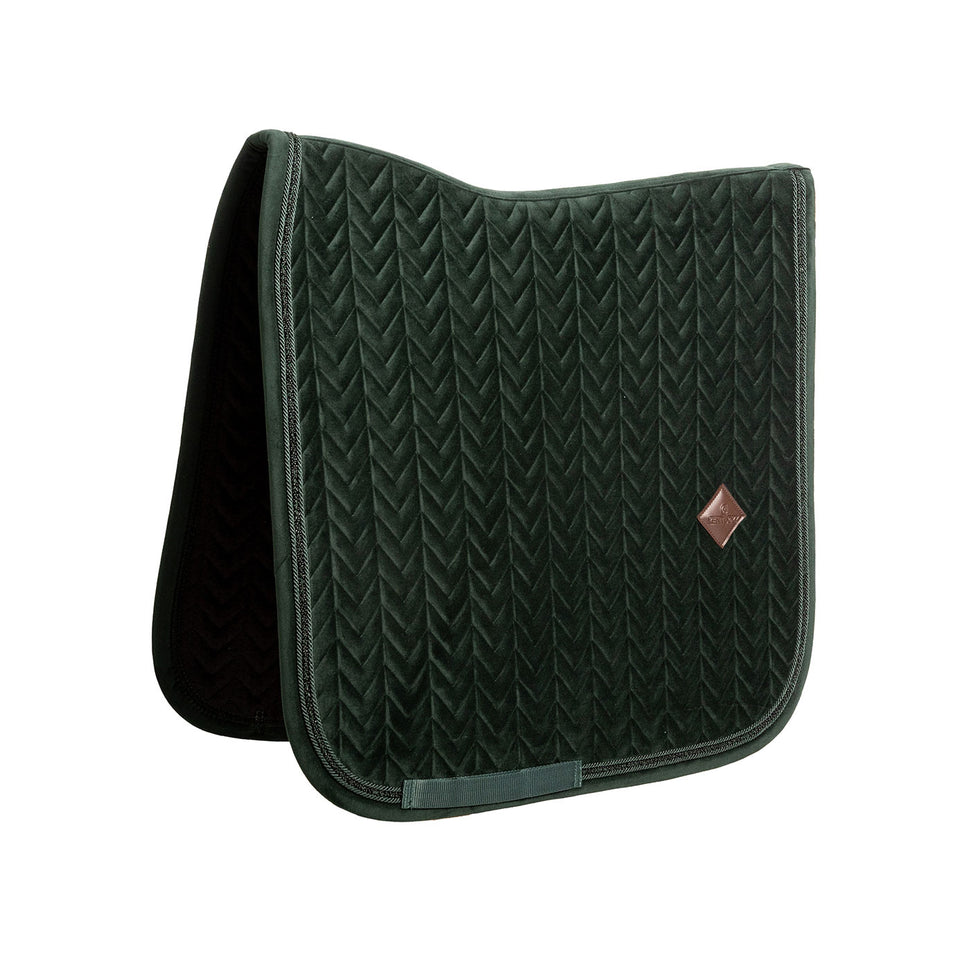 Kentucky Horsewear Velvet Mini Pearls Dressage Saddle Cloth - Pine Green