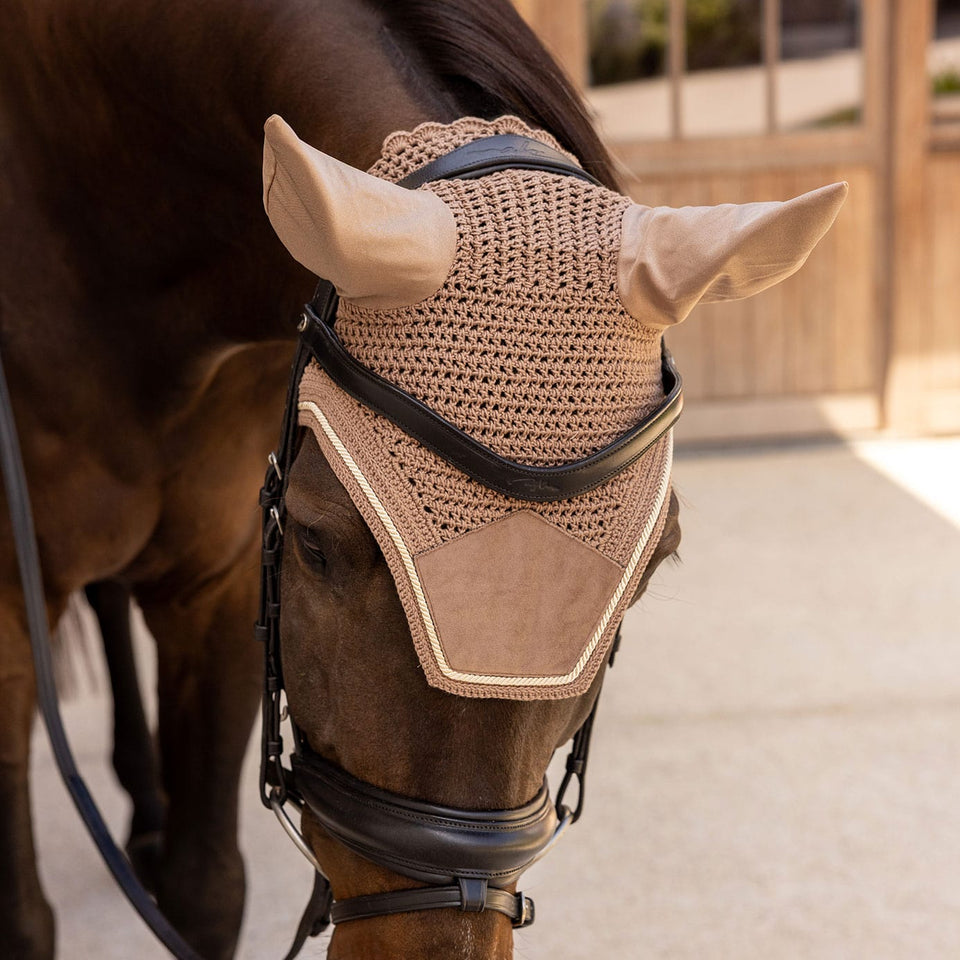 Kentucky Horsewear Wellington Velvet Fly Veil - Beige