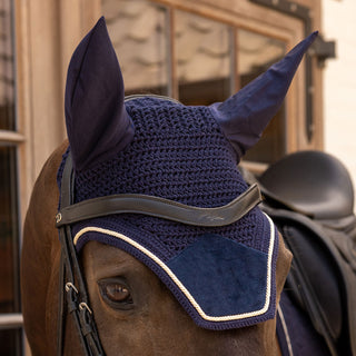 Kentucky Horsewear Wellington Velvet Fly Veil - Dark Navy