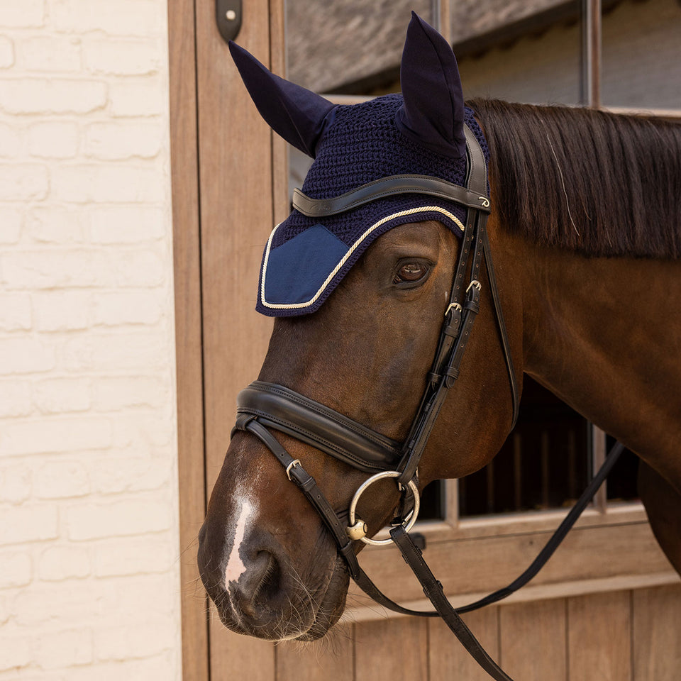 Kentucky Horsewear Wellington Velvet Fly Veil - Dark Navy