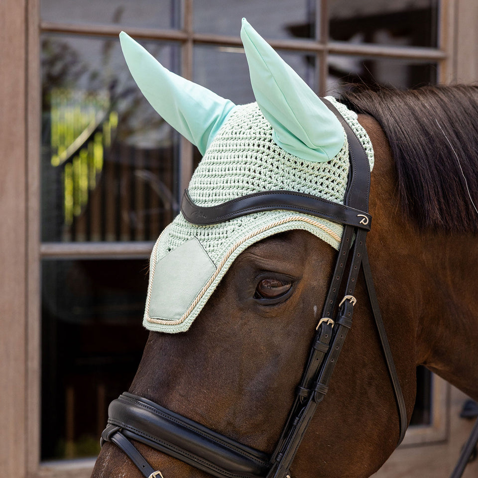 Kentucky Horsewear Wellington Velvet Fly Veil - Mint