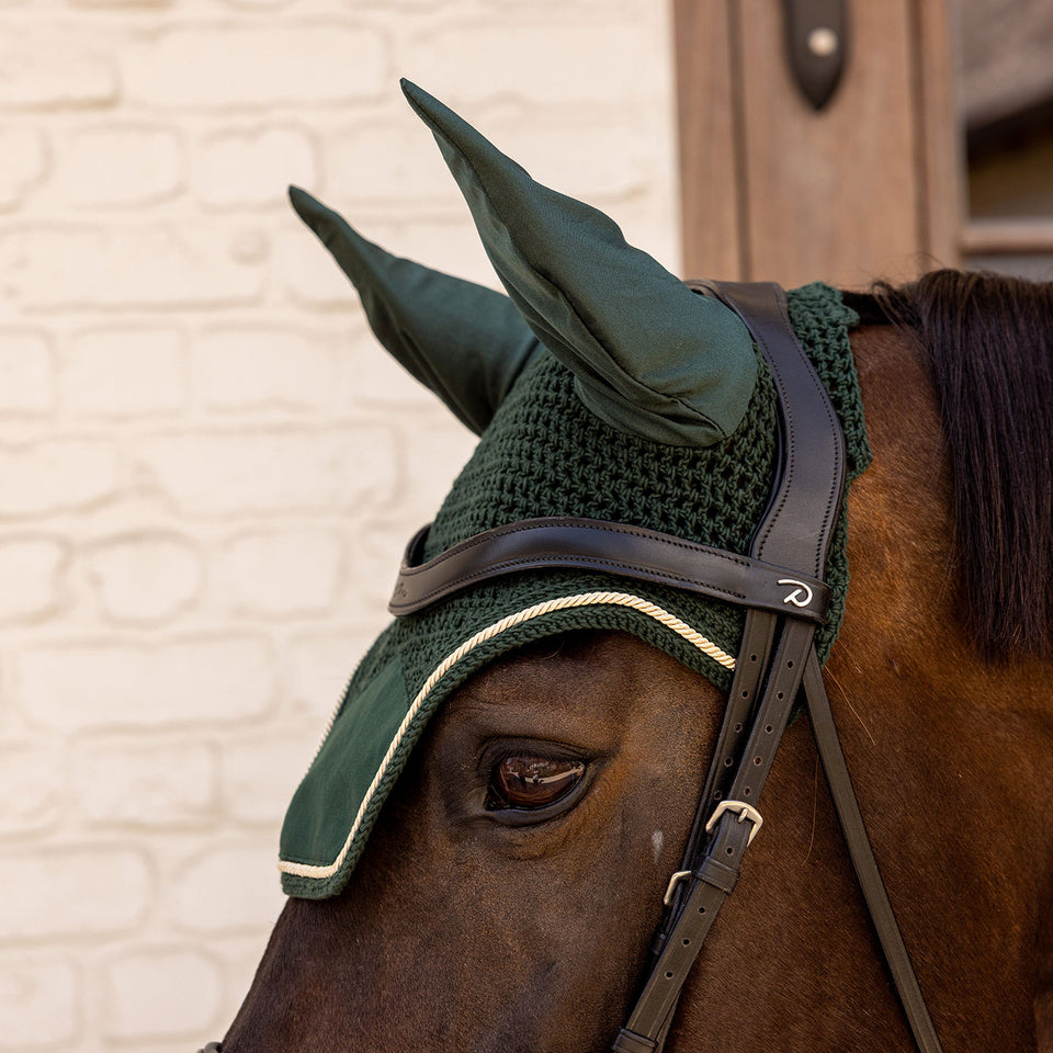 Kentucky Horsewear Wellington Velvet Fly Veil - Pine Green
