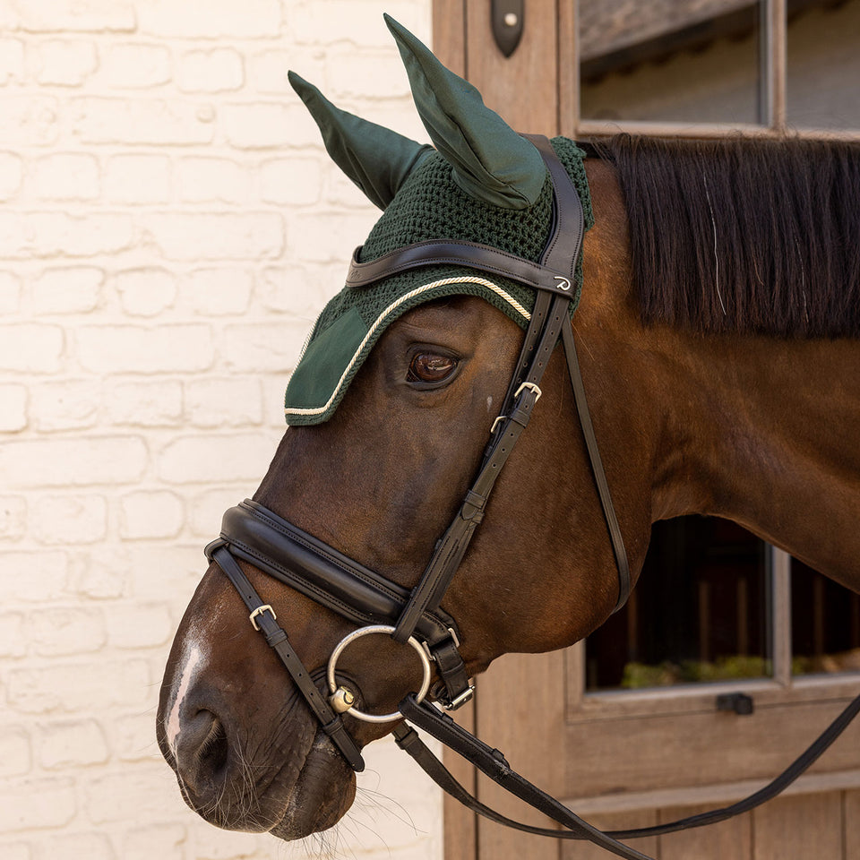 Kentucky Horsewear Wellington Velvet Fly Veil - Pine Green