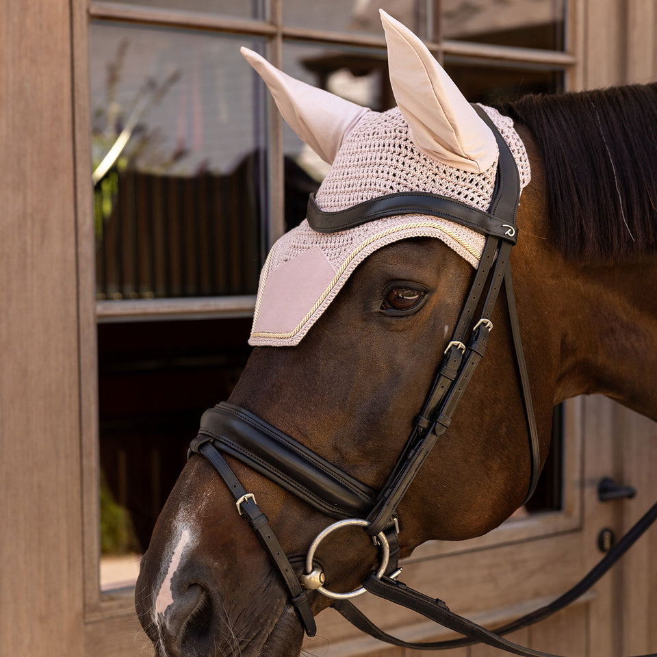 Kentucky Horsewear Wellington Velvet Fly Veil - Soft Rose